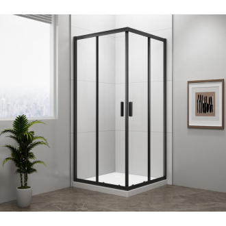 EASY BLACK štvorcová sprchová zástena 800x800mm, číre sklo