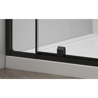 EASY BLACK sprchové dvere otočné 880-1020mm, číre sklo