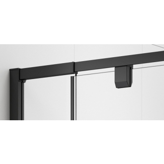 EASY BLACK sprchové dvere otočné 880-1020mm, číre sklo