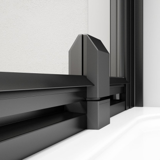 EASY BLACK sprchové dvere otočné 760-900mm, sklo Brick