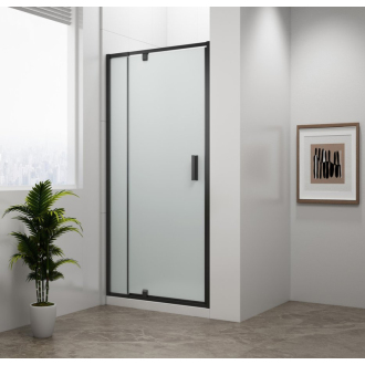 EASY BLACK sprchové dvere otočné 880-1020mm, sklo Brick