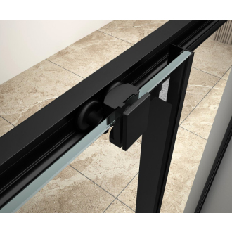 AGGA BLACK štvorcová sprchová zástena 800x800mm, číre sklo