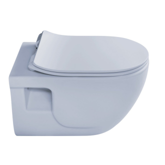 BRILLA závesná WC misa, Rimless, 36,5x53cm, svetlá modrá mat