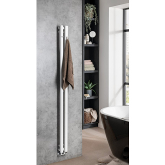 PILON vykurovacie teleso 122x1800mm, s dvoma háčikmi pre uterák, biela mat