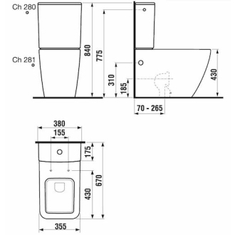 JIKA Pure H8244260000001 Wc kombi, iba misa vario odpad