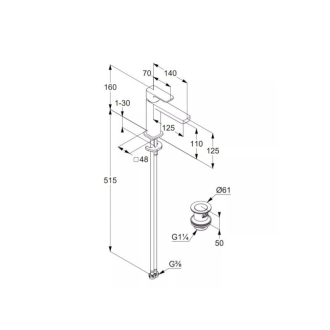 Kludi Renon umývadlová batéria 110 ECO PLUS, chróm 422890575