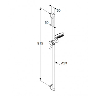 Kludi Dive sprchový set 1S, 900mm, čierna matná 6891039-00