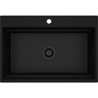 Deante Momi jedno-komorový granitový drez 760x520x220, 3,5"", čierny ZRM_N10B