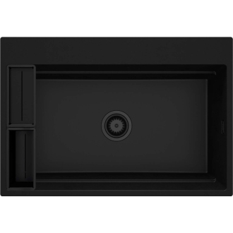 Deante Momi jedno-komorový granitový drez 760x520x220, 3,5&quot;&quot;, čierny ZRM_N10B
