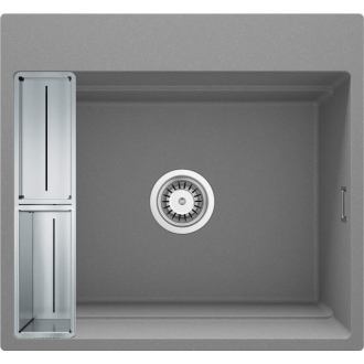 Deante Momi jedno-komorový granitový drez 560x520x220, 3,5&quot;&quot;, šedý metalický ZRM_S10A
