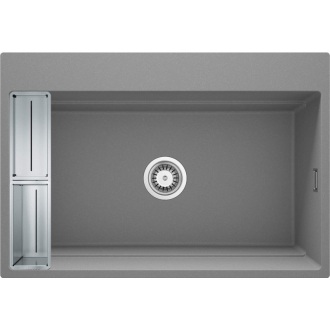 Deante Momi jedno-komorový granitový drez 760x520x220, 3,5&quot;, šedý metalický ZRM_S10B