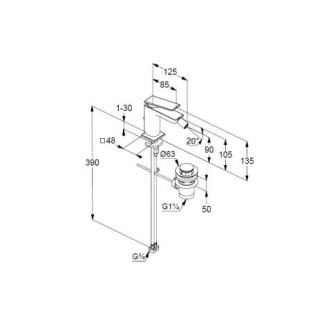 KLUDI-DECUS JP BIDET.BATÉRIA BILY MAT 542175375