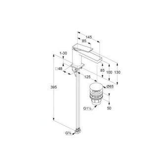 KLUDI-DECUS JP UM.B. 85 ECO PLUS CERNY M 542673975