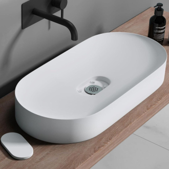 REA Iris umývadlo na dosku - konglomerát, 71cm, biela matná REA-U4305