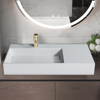REA Archi umývadlo na dosku - konglomerát, 75cm, biela matná REA-U4300