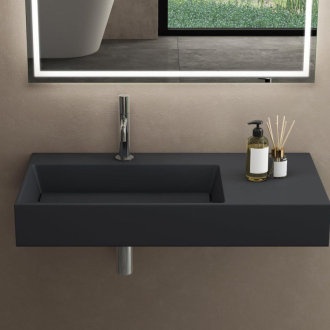 REA Archi umývadlo na dosku - konglomerát, 75cm, šedá matná REA-U4303