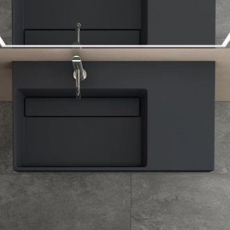 REA Archi umývadlo na dosku - konglomerát, 75cm, šedá matná REA-U4303