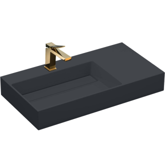 REA Archi umývadlo na dosku - konglomerát, 90cm, šedá matná REA-U4304