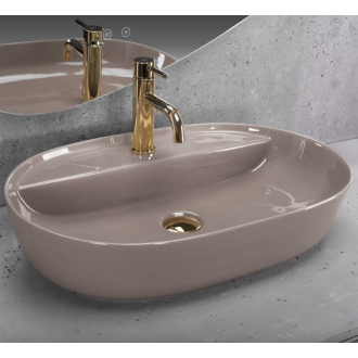REA Aura 61 umývadlo na dosku, Beige Shiny REA-U6381