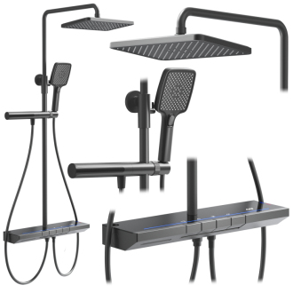 REA Pedro sprchový set s termostatom, titán REA-P0896