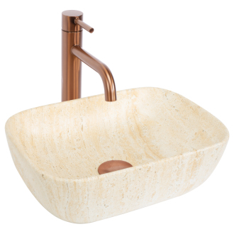 REA Belinda Mini umývadlo na dosku, travertine matná REA-U4700