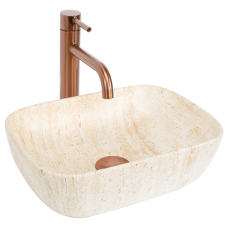 REA Belinda Mini umývadlo na dosku, travertine matná REA-U4700
