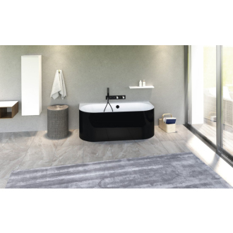 ASTRA DL MONOLITH nástenná stojaca vaňa 160x75x60cm, biela/čierna 33611MDLB