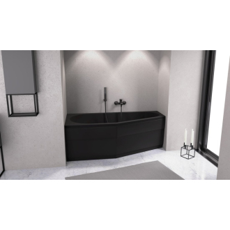 TIGRA L asymetrická vaňa 170x80x46cm, čierna mat 90111.21
