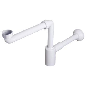 CRONO umývadlový sifón šetriaci miesto, 5/4", DN32, biela 151.124.0