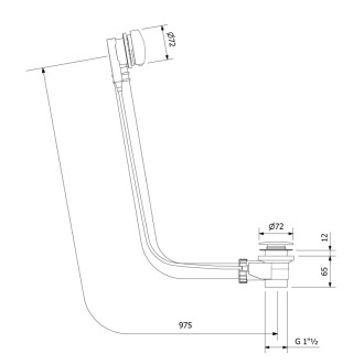 Vaňová súprava s bovdenom, dĺžka 975mm, zátka 72mm, zlato 71682G