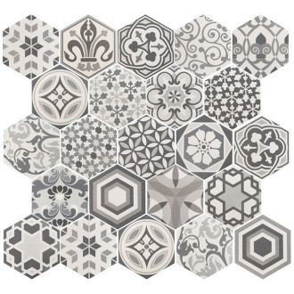 HEXATILE dlažba Harmony B&amp;W 17,5 x20 (EQ-10D) (0,714m2) 21357