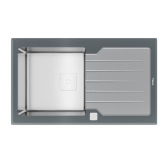 TEKA Diamond RS15 1B1D 86 ST, Sklenený drez DIAMOND z edície Urban Colors 115100021