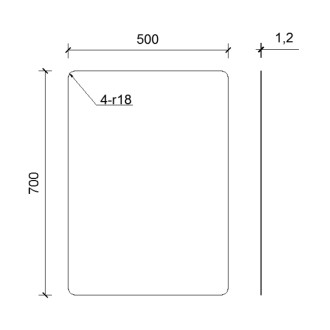 Zrkadlo antivandal 500x700mm 08071.B