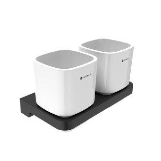Nimco Nimco Maya čierna MAC 29058DK-90 Držiak na kefky s pohárikmi MAC 29058DK-90