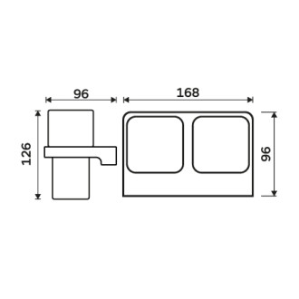 Nimco Nimco Maya čierna MAC 29058D-H-90 Držiak na kefky s pohárikmi MAC 29058D-H-90