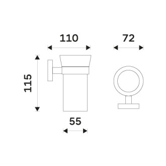 Nimco Nimco Unix UN 13058KU-26 Držiak na kefky, nádobka keramická UN 13058KU-26