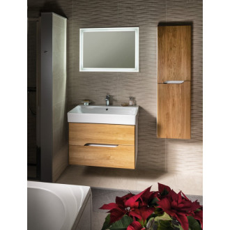 Kúpeľňový set MEDIENA 80, biela mat/dub natural KSET-045 KSET-045