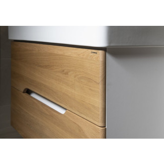 Kúpeľňový set MEDIENA 80, biela mat/dub natural KSET-045 KSET-045