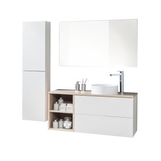 Aira, kúpeľňová skrinka 1008x528x465 mm, spodná, dub Halifax, push, 2 zásuvky CN742S