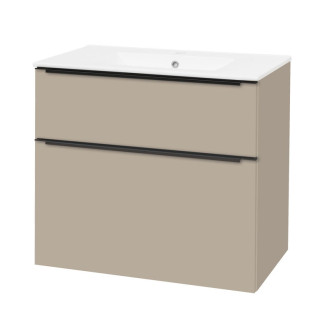 Mailo, kúpeľňová skrinka s umývadlom, 810x720x476 mm, sivý kameň, matná, čierne madlo CN551B