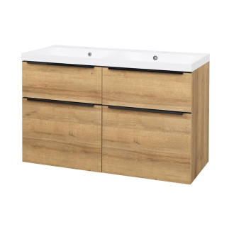 Mailo,kúpeľňová skrinka s umývadlom z liateho mram1210x750x476 mm,dub Riviera CN523MB