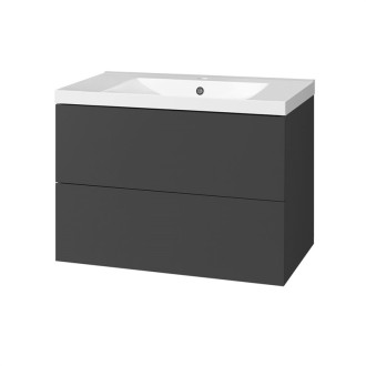 Aira, kúpeľňová skrinka s umývadlom z lit. mram, 810x578x465 mm, spodný, antracit CN751M