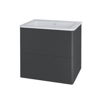 Siena, skrinka s umývadlom z lit. mram., 610x563x465 mm, push, antracit mat CN430M