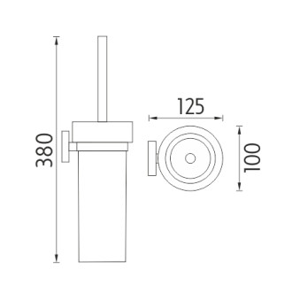 Nimco Nimco UNC 13094W-90 Toaletná WC kefa, sklenená UNC 13094W-90