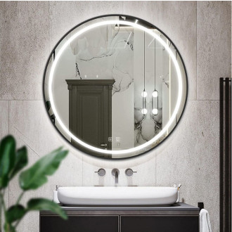REA Zrkadlo LED 80cm čierna HOM-05514