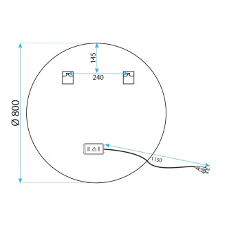 REA Zrkadlo LED 80cm čierna HOM-05514