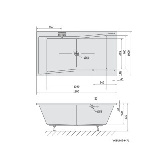 QUEST obdĺžniková vaňa 180x100x49cm, ivory 78511.40