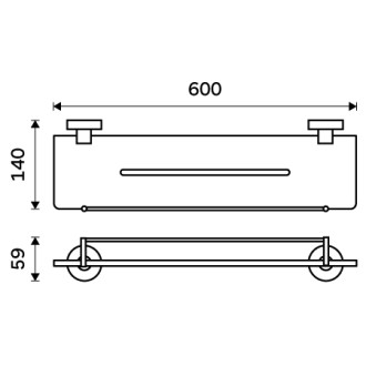 Nimco Polica IXI, 60 cm s ohrádkou UNC X460-X-90