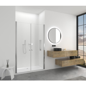 CERANO Sprchové 2-krídlové dvere Antelo L/P chróm, transparentné sklo 92x190 cm CER-432319