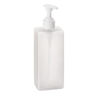 Bemeta Plastová fľaša hranatá priehľadná s pumpičkou pre dávkovač mydla, 500 ml 131567703